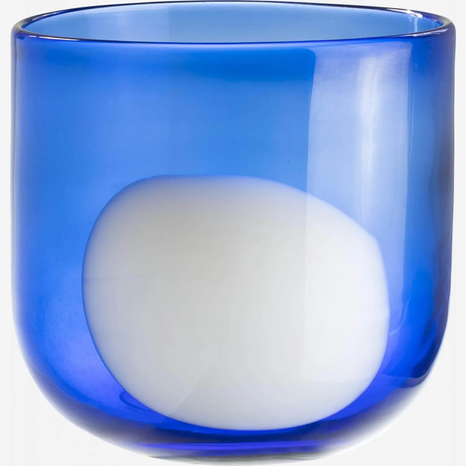 Windlicht  aus Glas - 15 cm - Blau