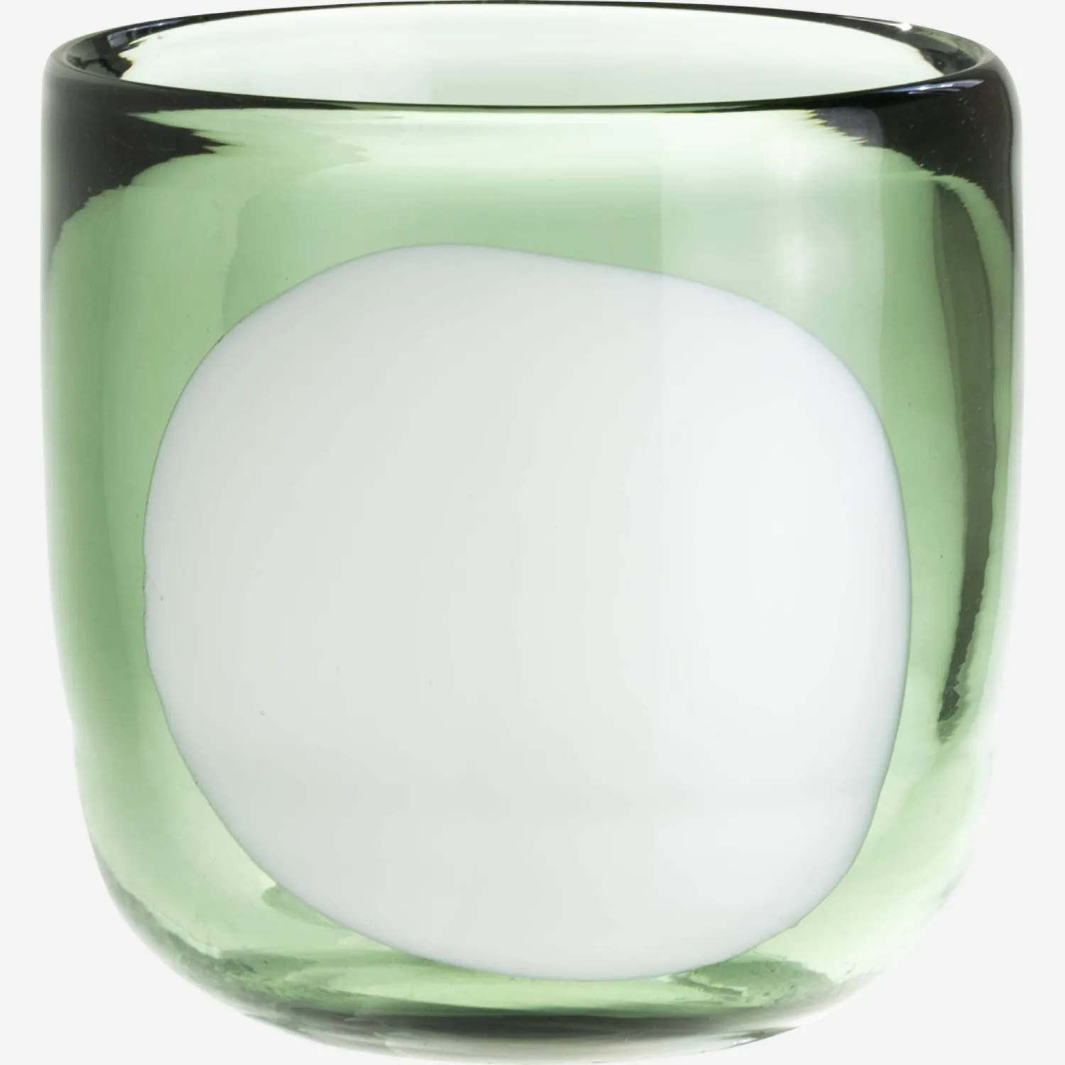 Photophore en verre soufflé  - 10 cm - Vert