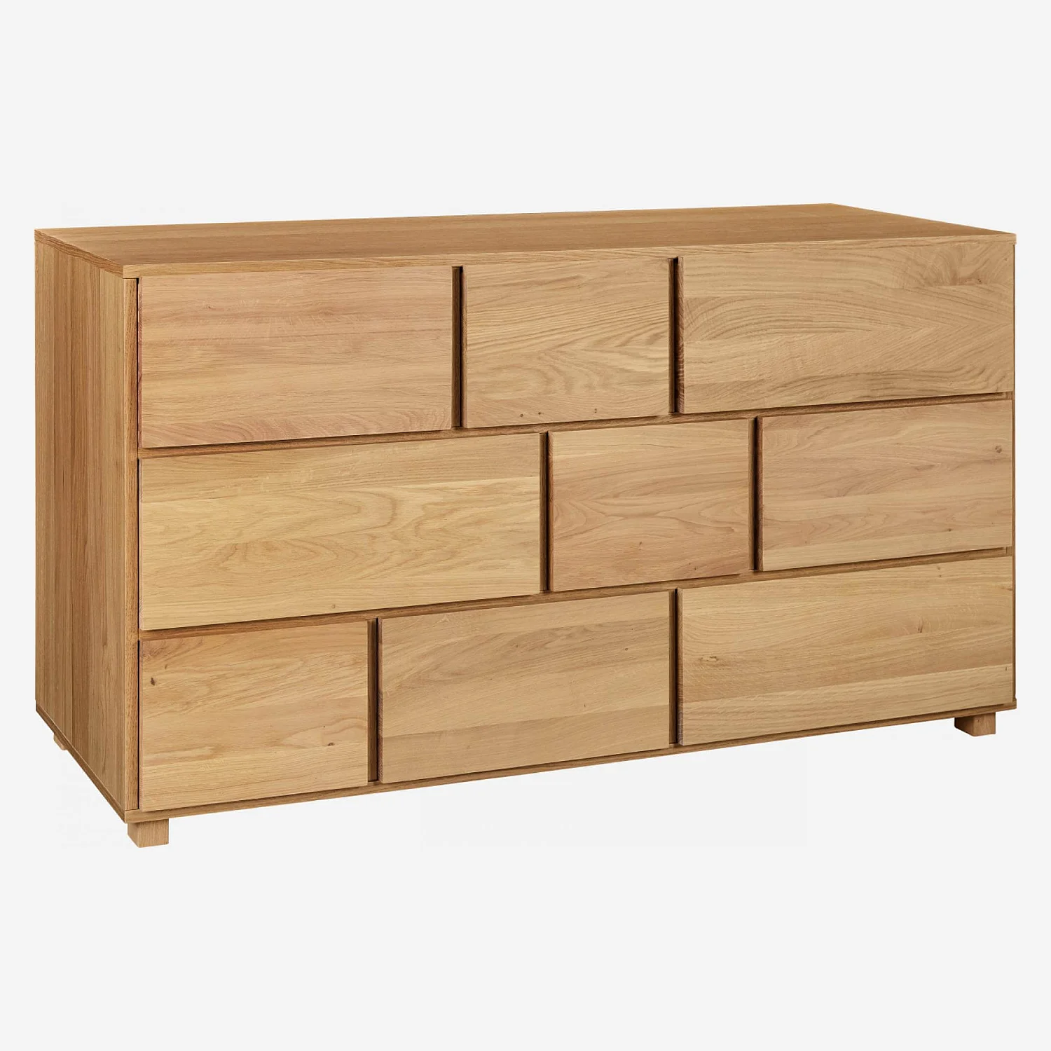 Commode 9 tiroirs en chêne - Naturel - 3