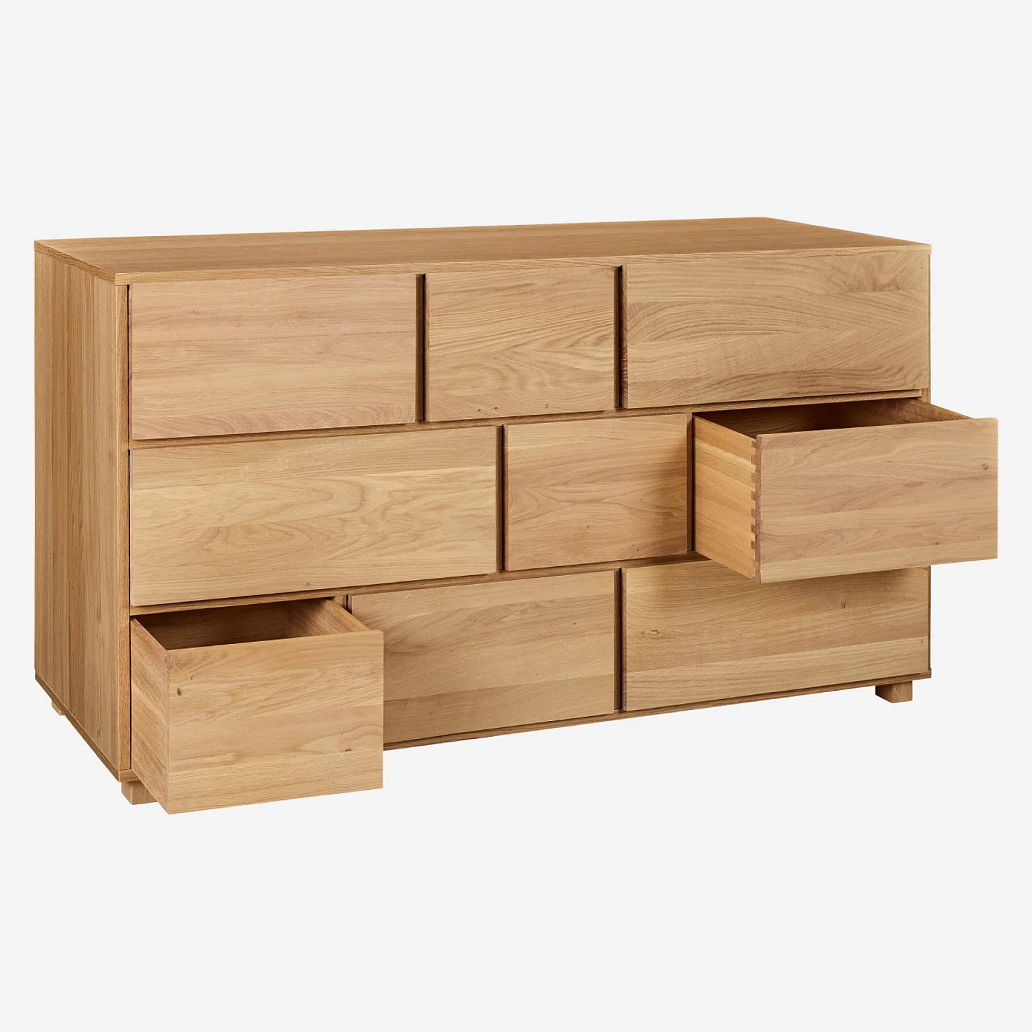 Commode 9 tiroirs en chêne - Naturel - 5