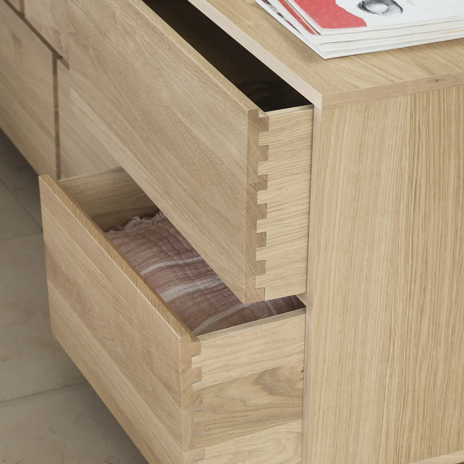 Kommode aus Eiche 6 Schubladen - Natur - 6