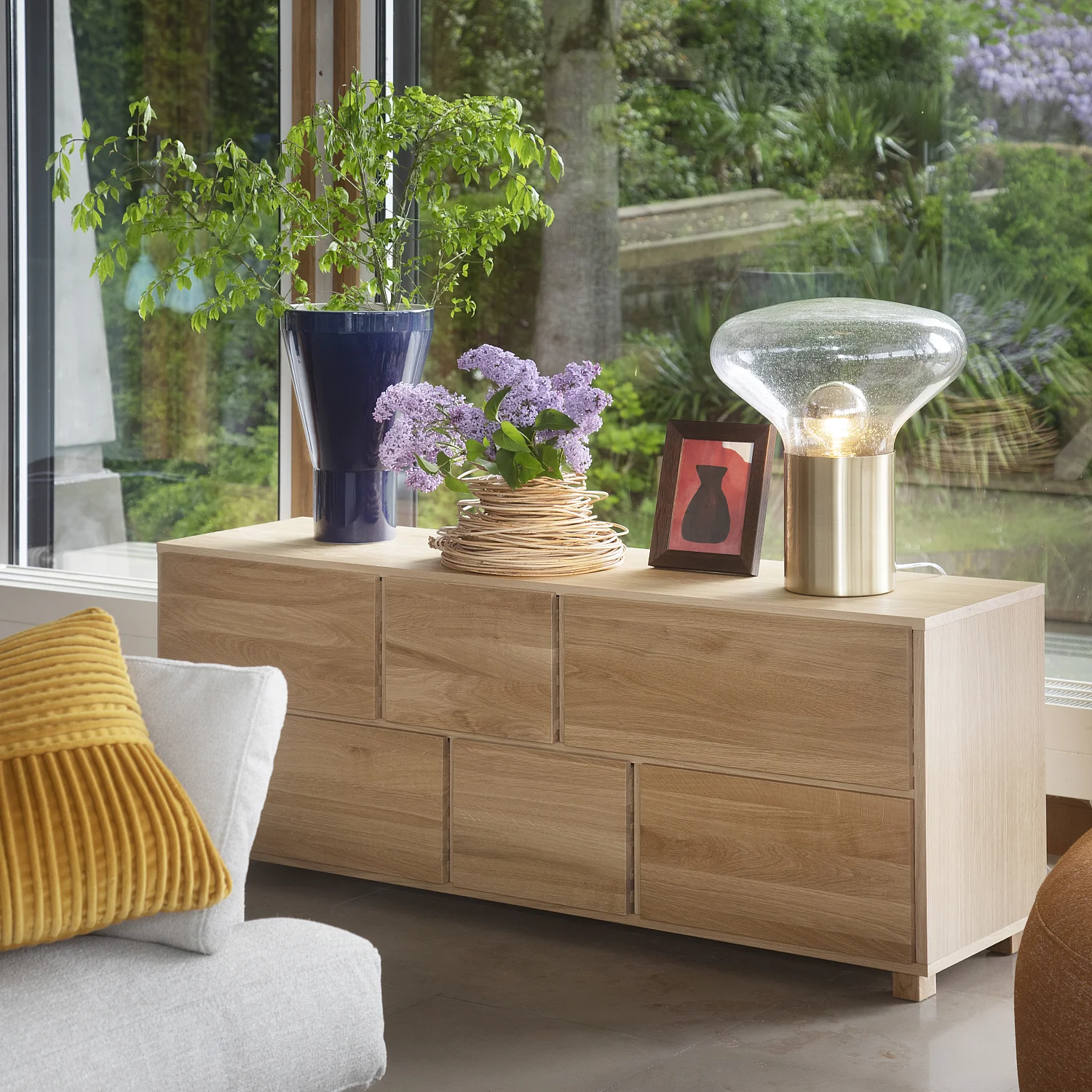 Kommode aus Eiche 6 Schubladen - Natur - 1