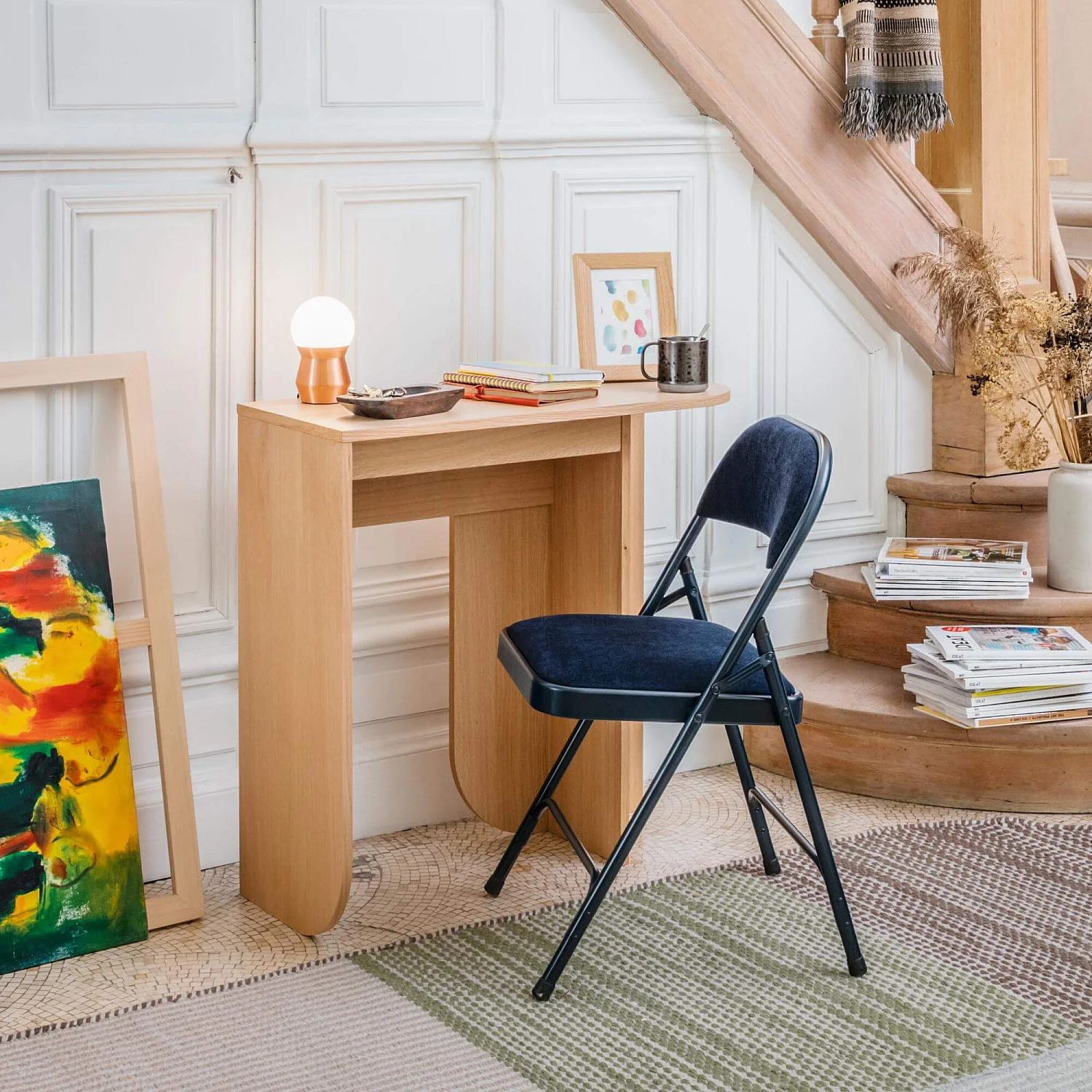 Sedia pieghevole in tessuto - Blu notte - 1