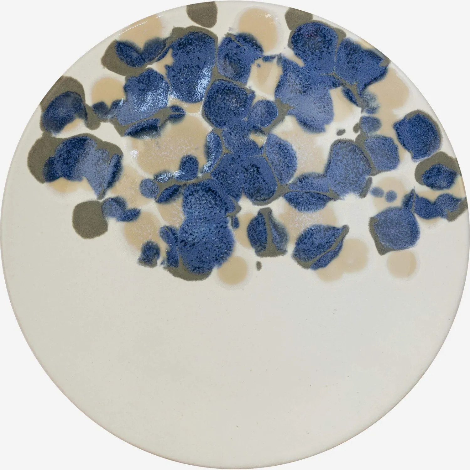 Assiette à dessert en grès - 21 cm - Bleu