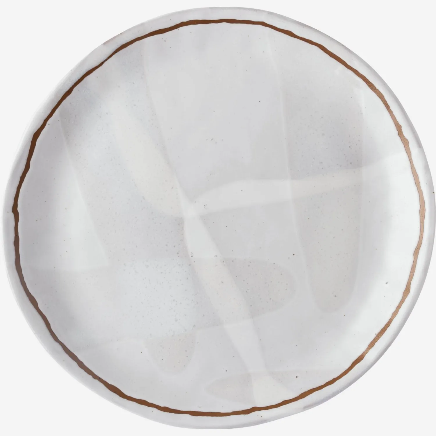 Assiette plate en grès - 28 cm - Blanc