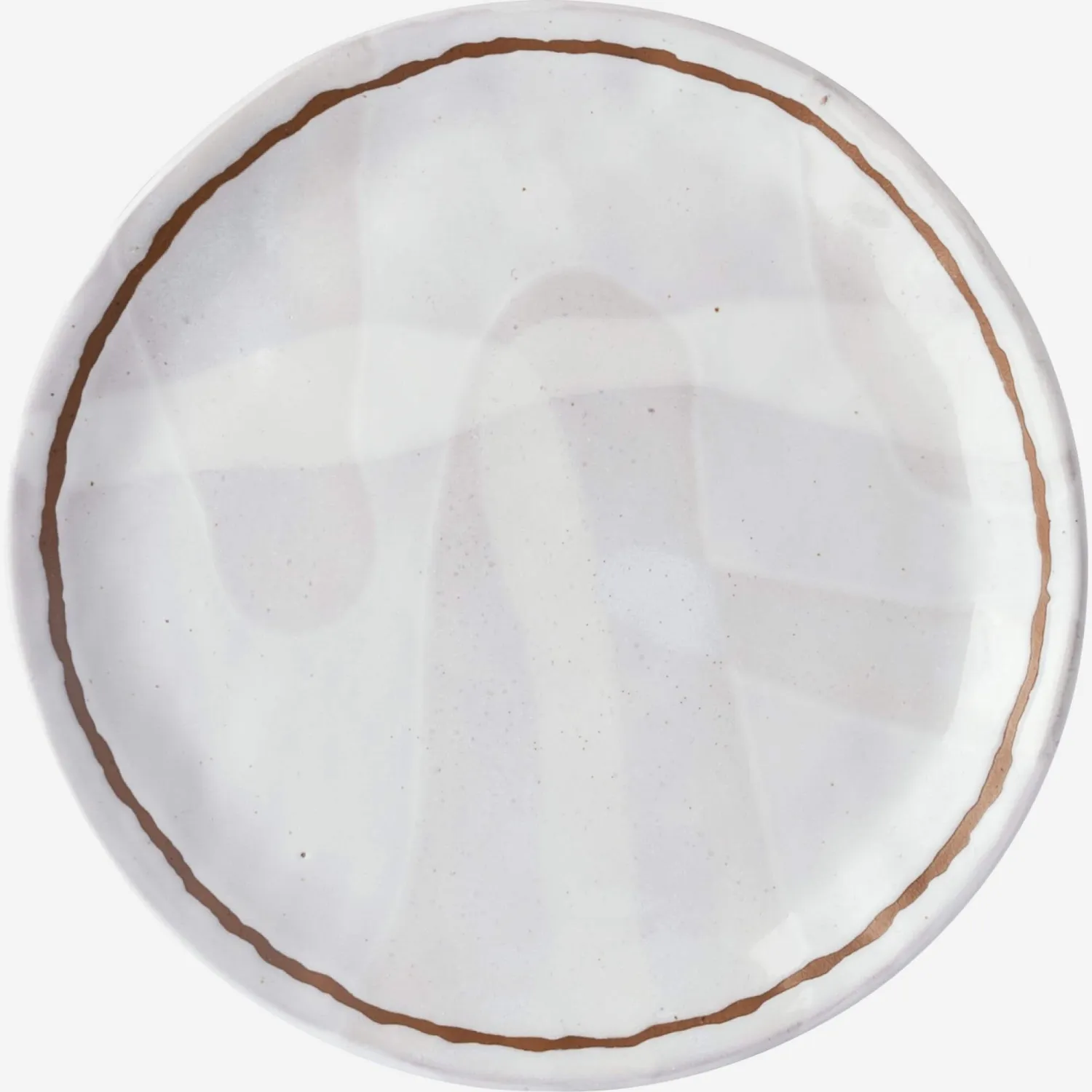 Piatto da dessert in arenaria - 22 cm - Bianco