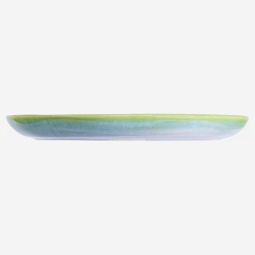 Flacher Teller aus Porzellan - Grün - 26,5 cm