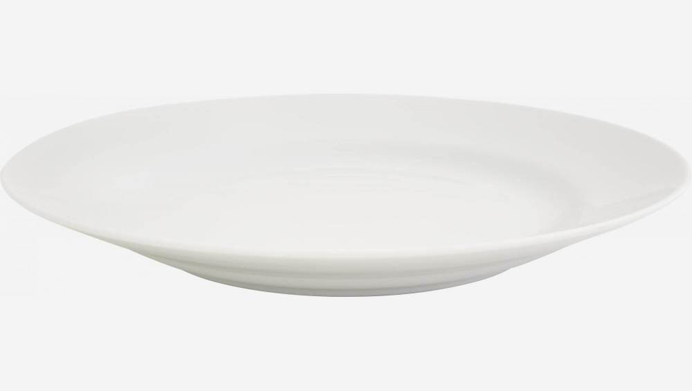 Plato llano 28cm de porcelana blanco