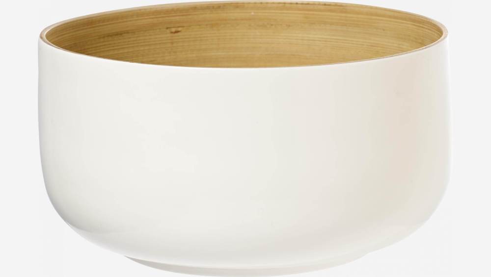 Bamboo salad bowl - 25 cm - White