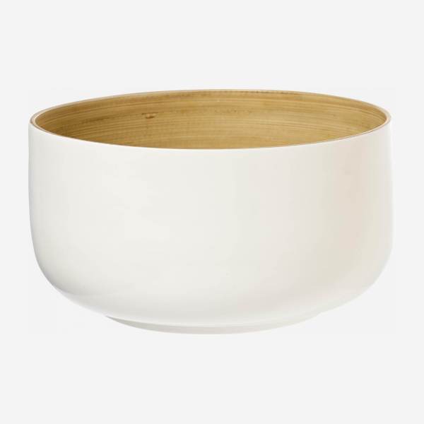 Saladeira de bambu - 25 cm - Branco