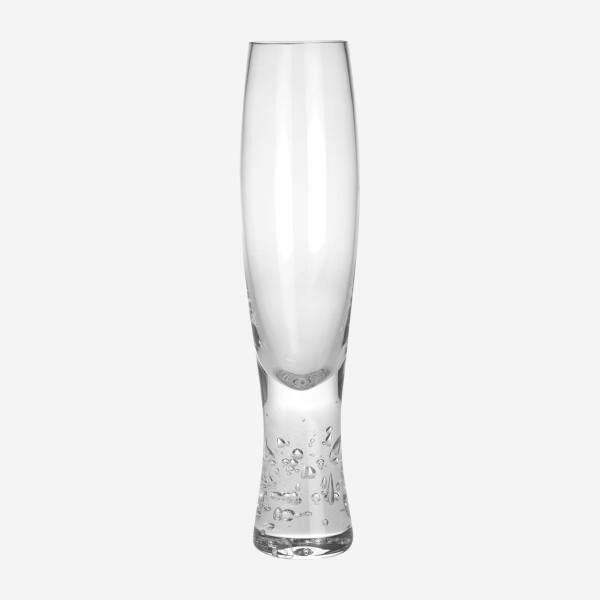 Set of 4 glass champagne flutes