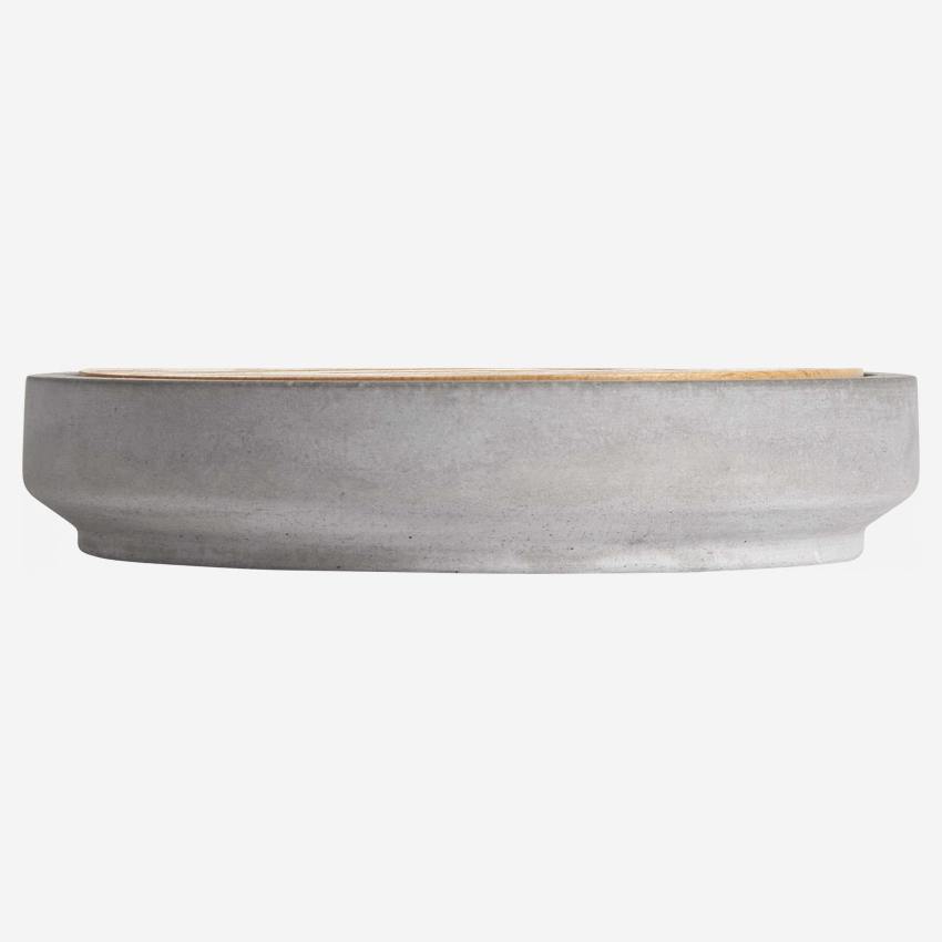 Wood and concrete soap dish - Grey