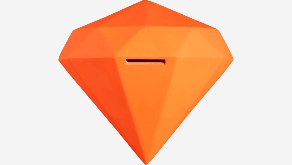 Diamond money box, fluorescent orange