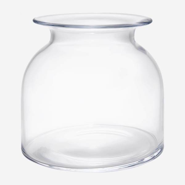 Vase made of glass 18cm, transparent