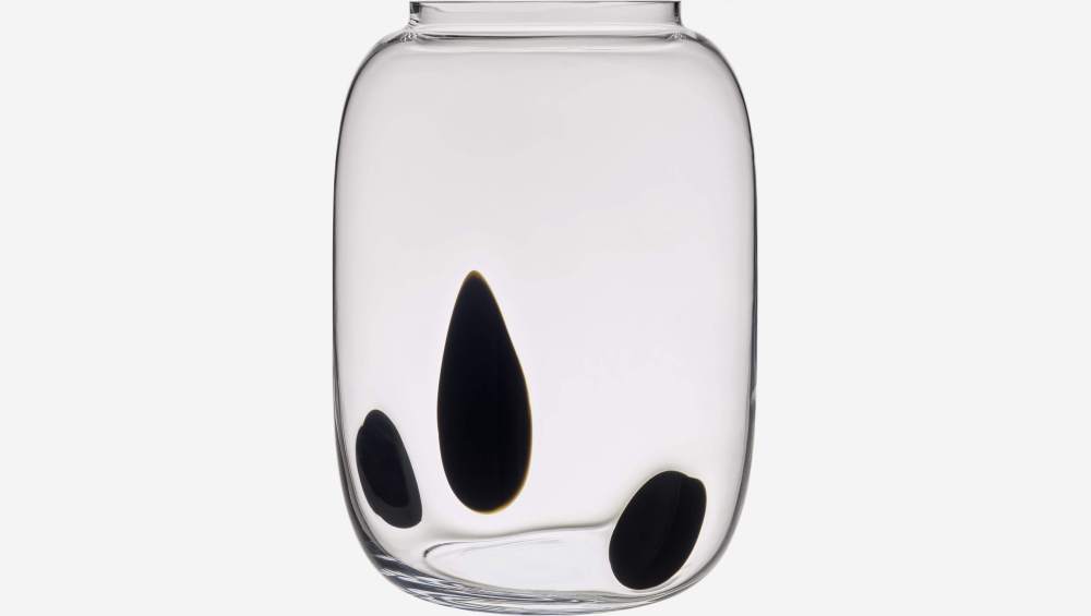 Vase en verre points noirs Taille L 