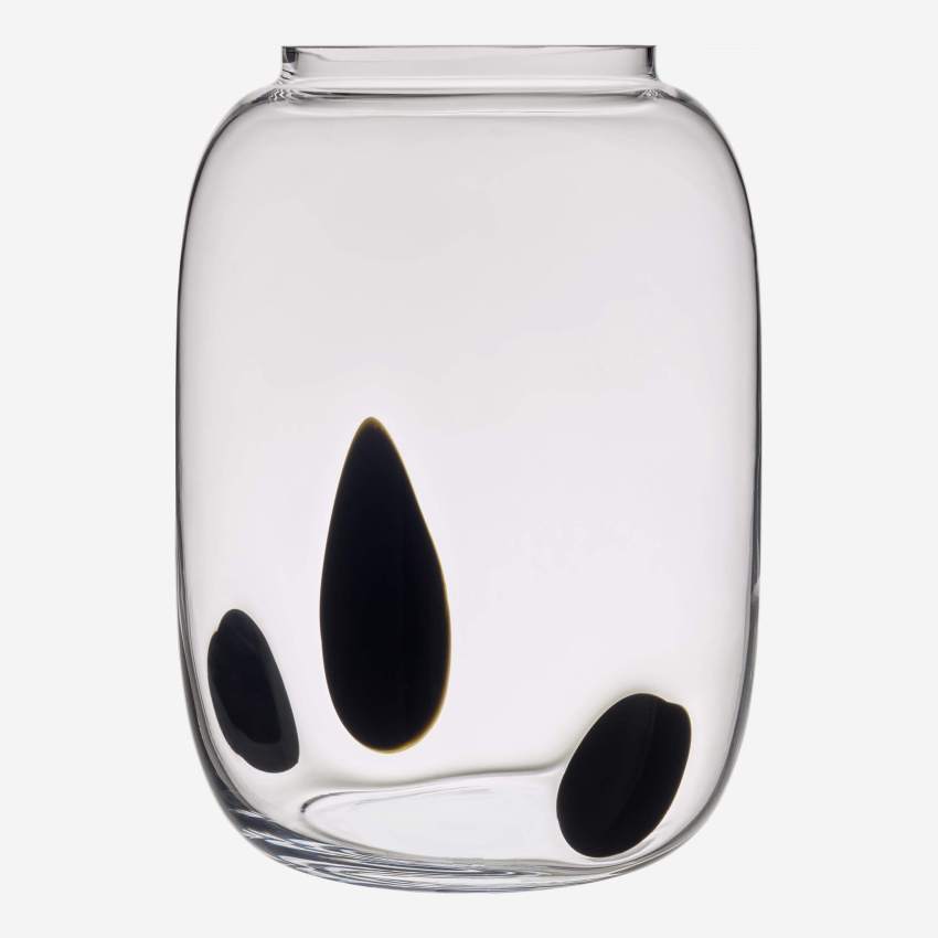 Vase en verre points noirs Taille L 