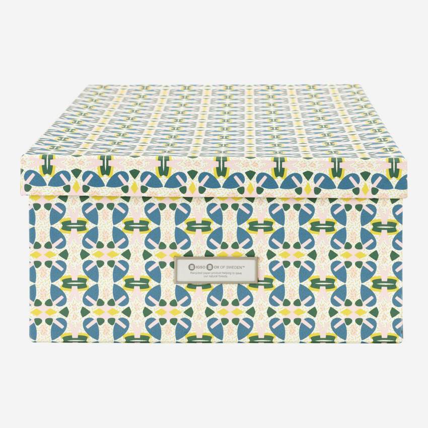 Boîte de rangement - L - Vert - motifs Madeline - design by Floriane Jacques