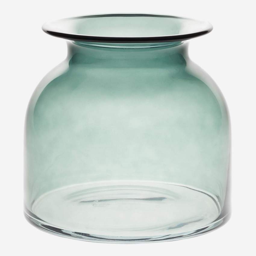Vase 18 cm - Verre - Bleu gris