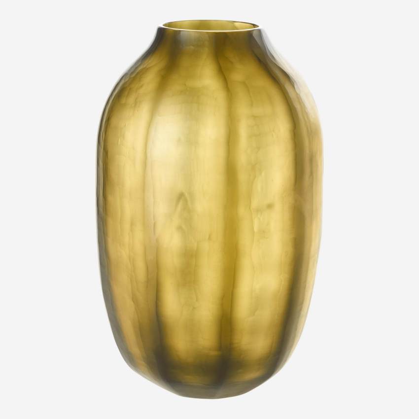 Vase en verre soufflé - Taille L - Vert et Gris