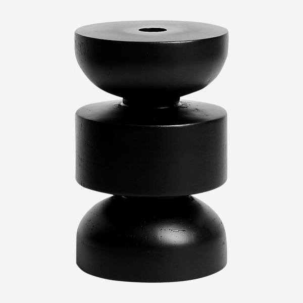 Kerzenhalter aus Akazie - 18,5 cm - Schwarz