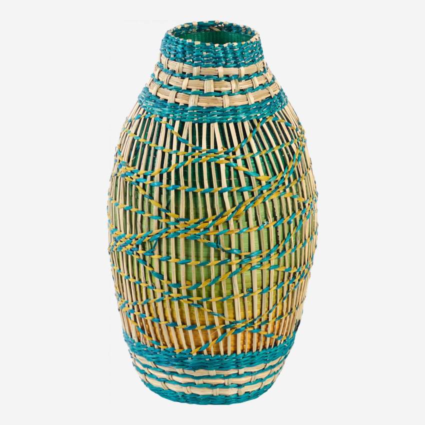 Orah Vase  aus Seegras 31 cm Gr n und Gelb  Habitat 