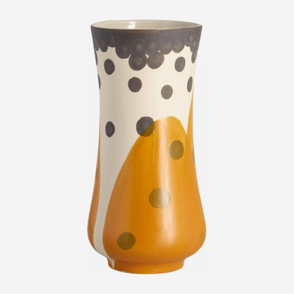 Vase en grès - 24,5 cm - Orange