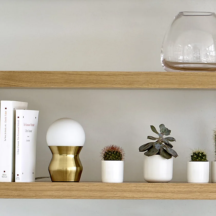 Mini lampada da tavolo in vetro e metallo - 19 cm - Dorata - 3