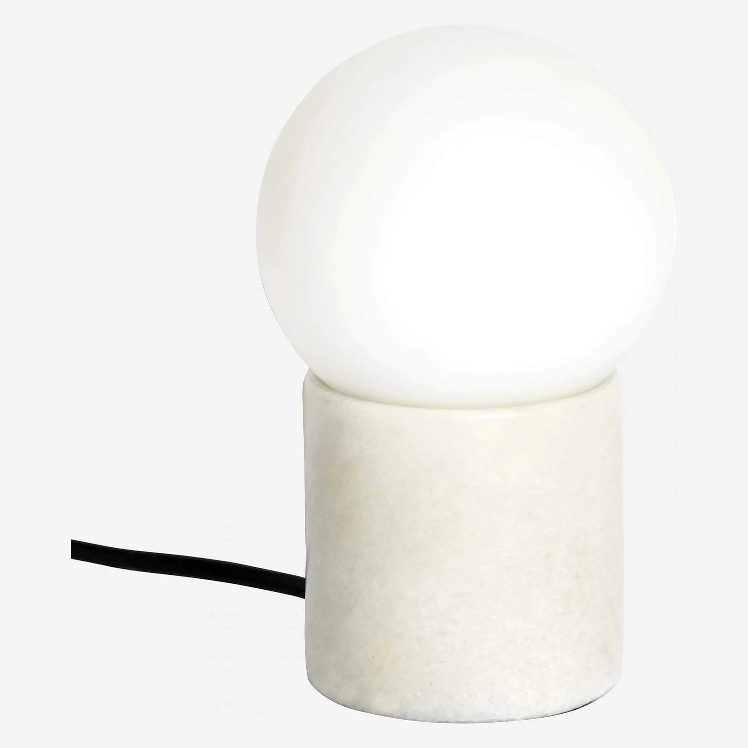 Lampe de table en verre dépoli et marbre - Blanc - 1