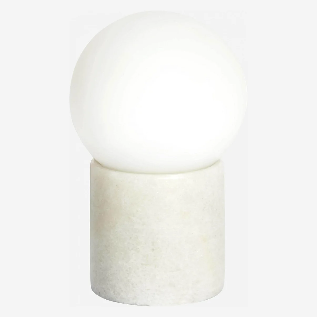 Lampe de table en verre dépoli et marbre - Blanc - 2