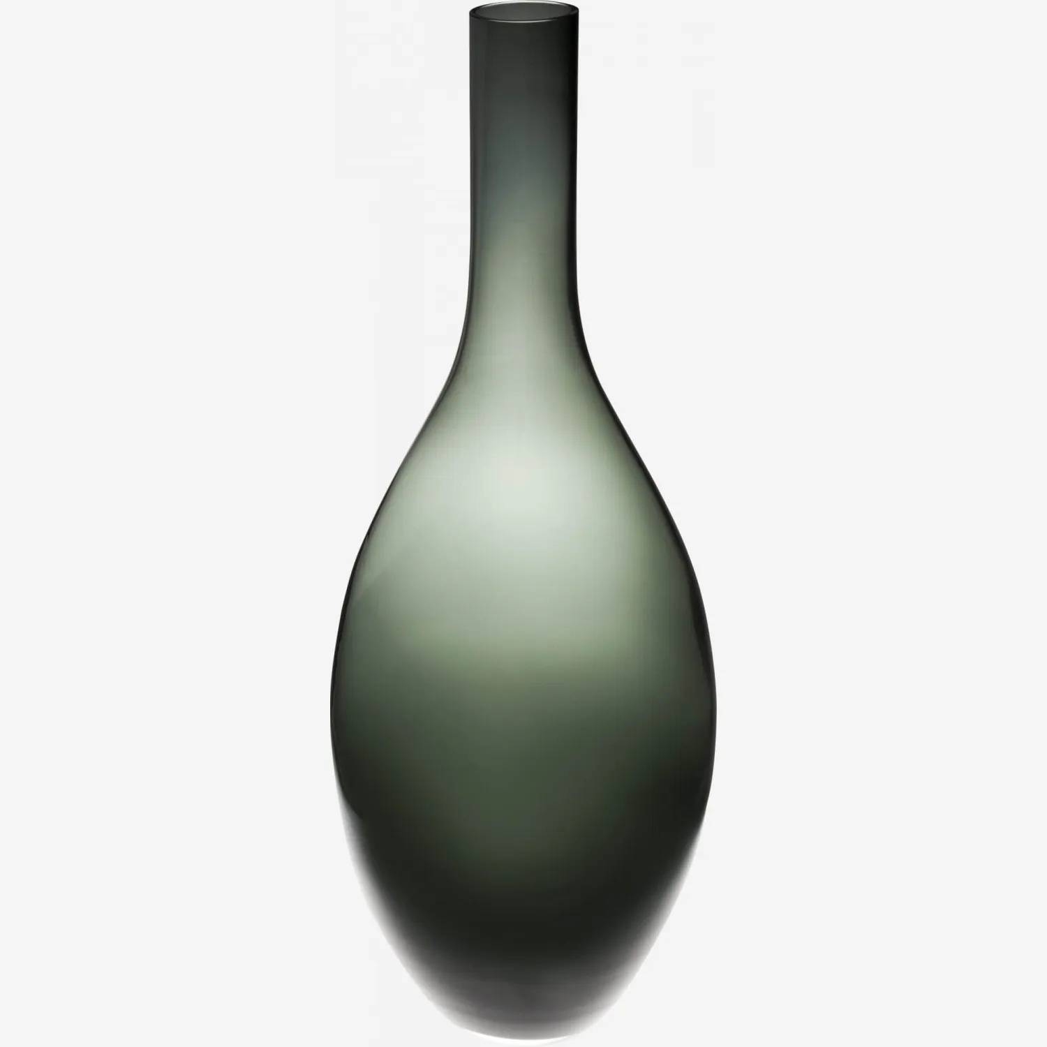 Vaas van geblazen glas - 53 x 20 cm - Gerookt grijs