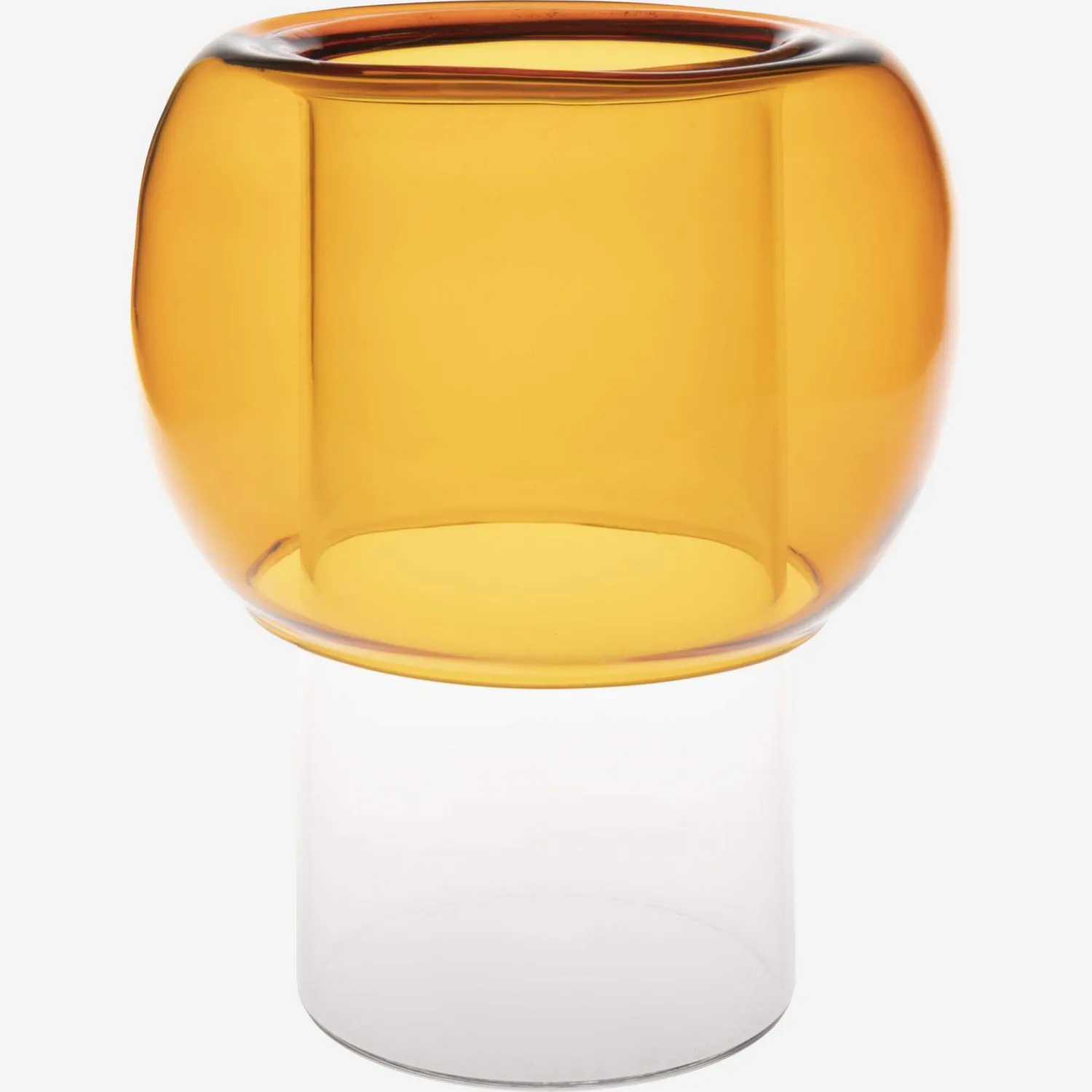 Vase en verre - 13 x 15 cm - Jaune