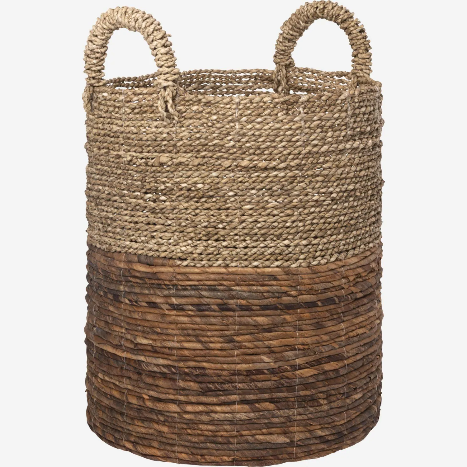 Panier en feuilles de bananier et jonc de mer - 33 x 53 cm - Naturel
