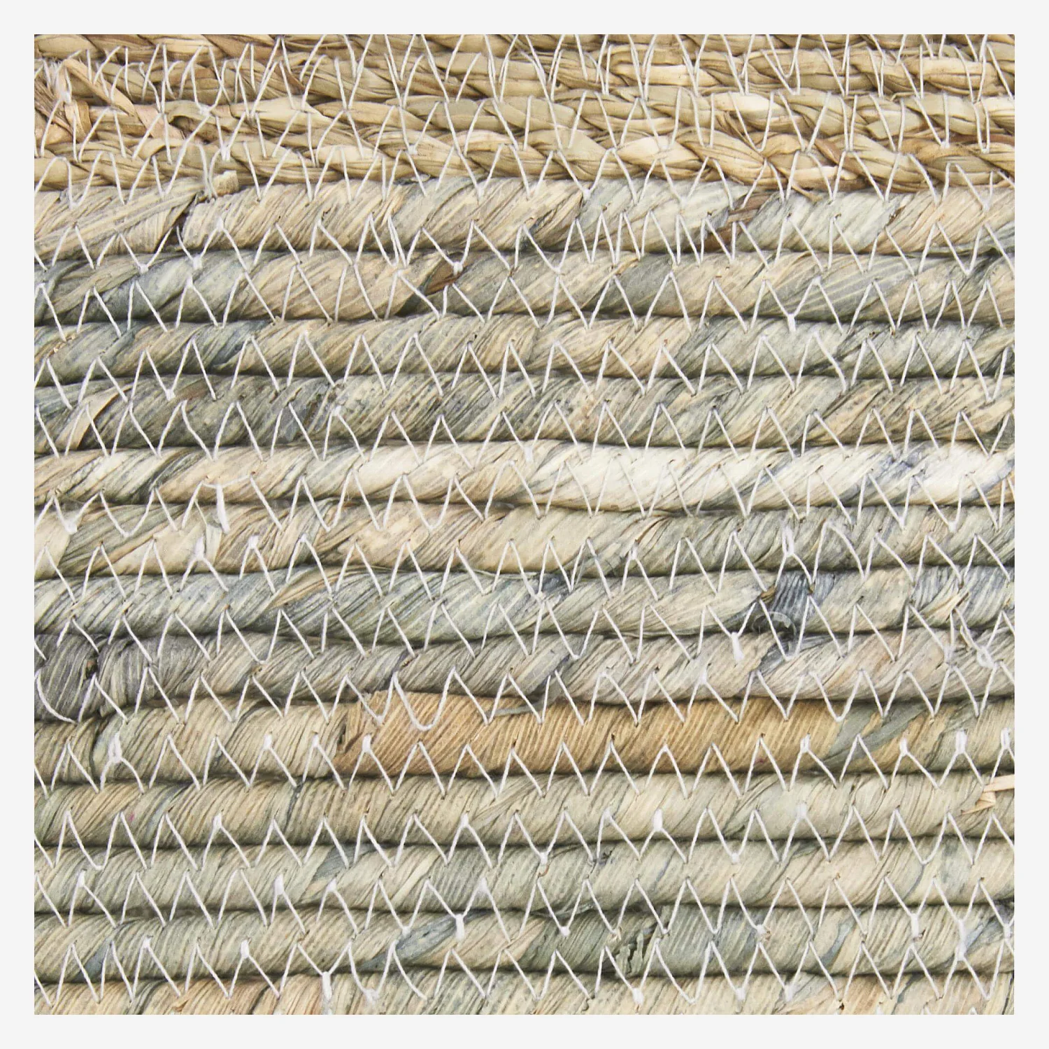 Panier en jonc de mer - 36 x 18 cm - Vert - 5