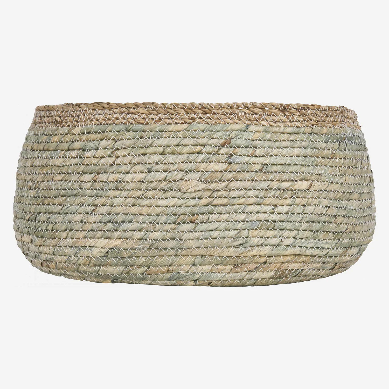 Panier en jonc de mer - 41 x 22 cm - Vert - 2