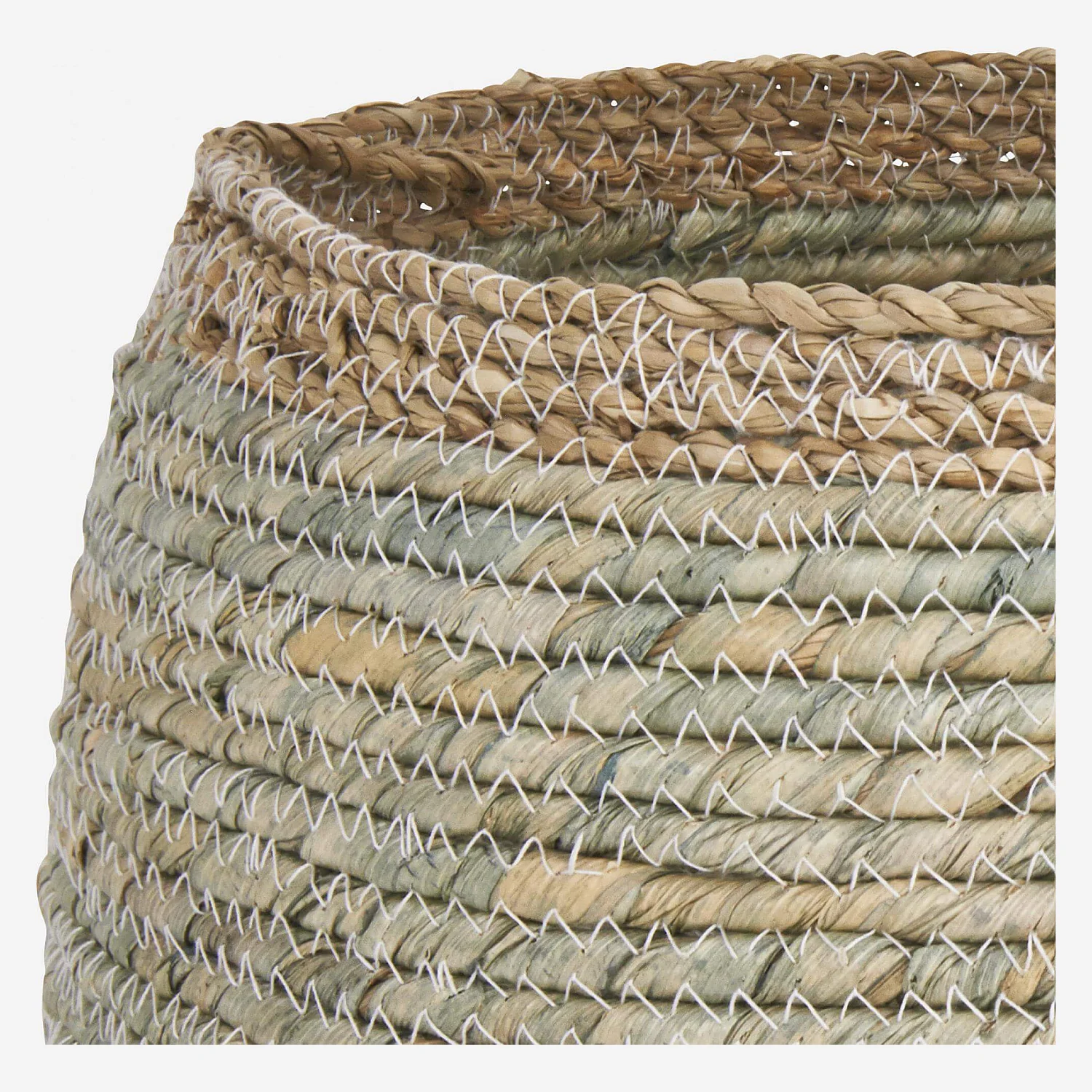 Panier en jonc de mer - 41 x 22 cm - Vert - 3