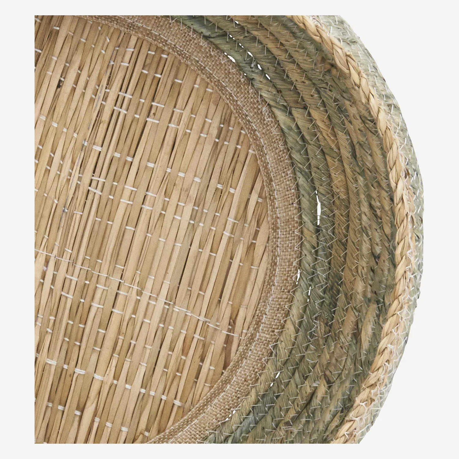 Panier en jonc de mer - 41 x 22 cm - Vert - 5