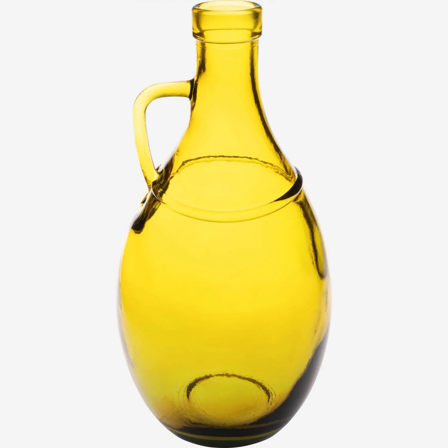 Vase en verre recyclé - 14 x 26 cm - Jaune
