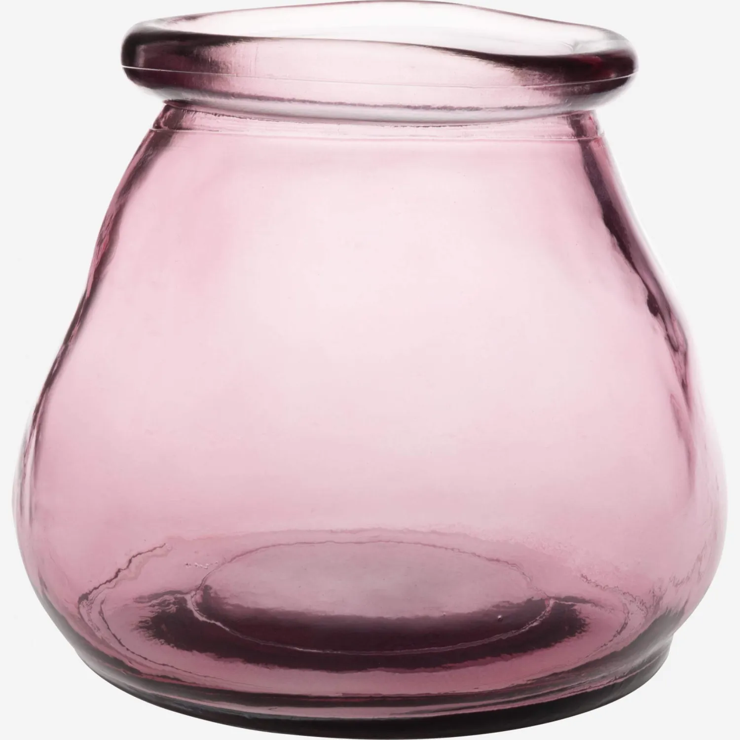 Photophore en verre recyclé – 15 x 15 cm – Rose