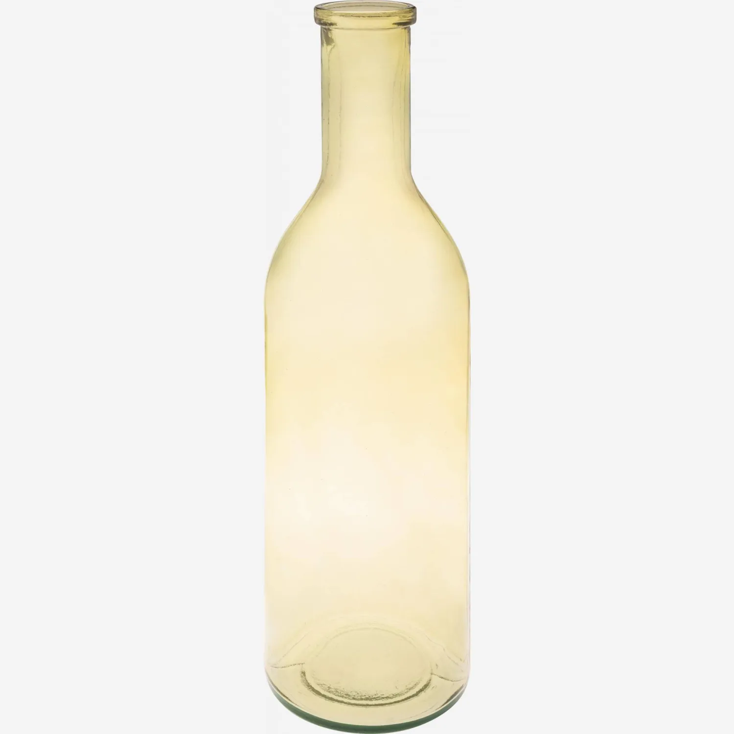 Flesvaas van gerecycled glas - 15 x 50 cm - Geel 