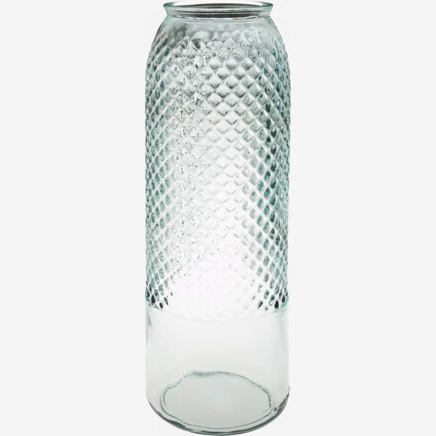 Vase en verre recyclé - 15 x 45 cm - Transparent