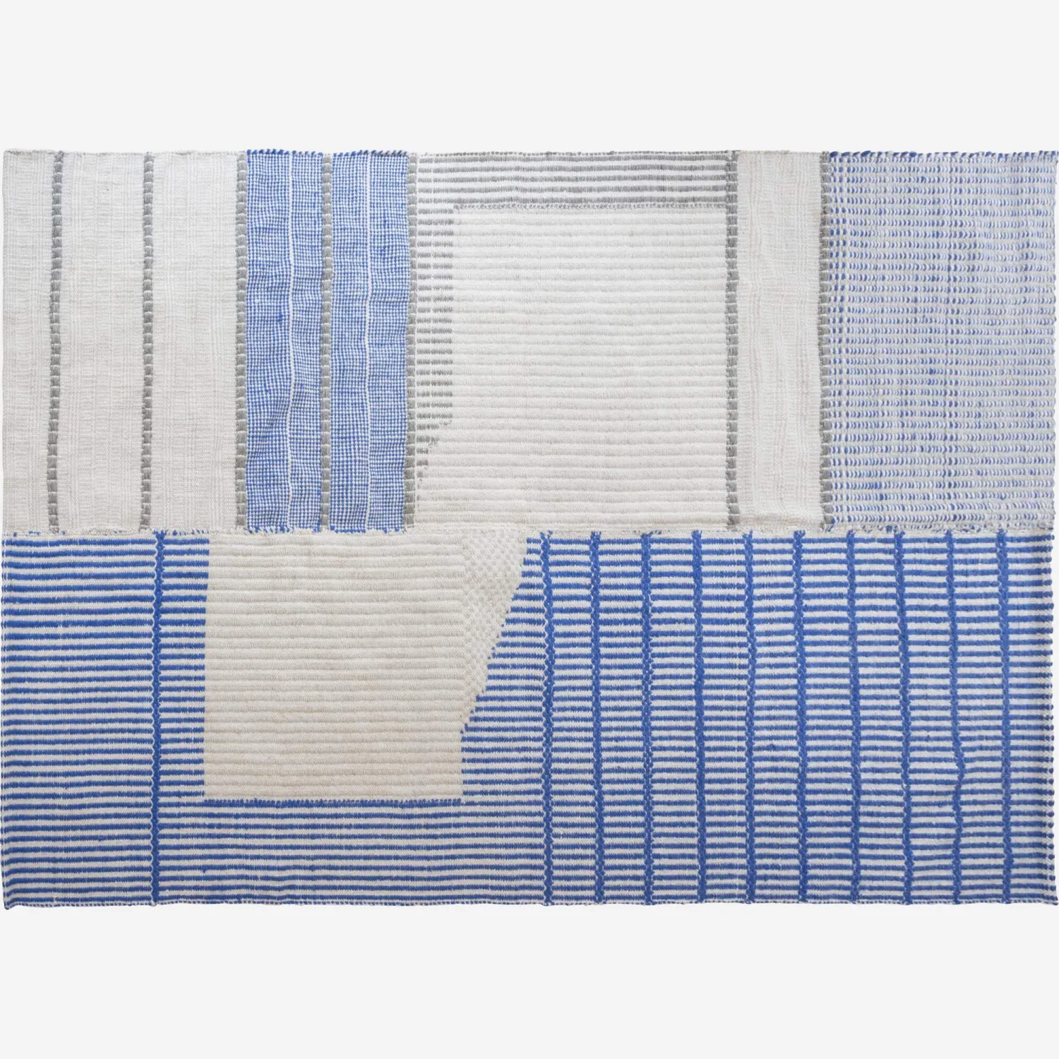 Tapis tissé main - 170 x 240 cm - Bleu - Design by Floriane Jacques