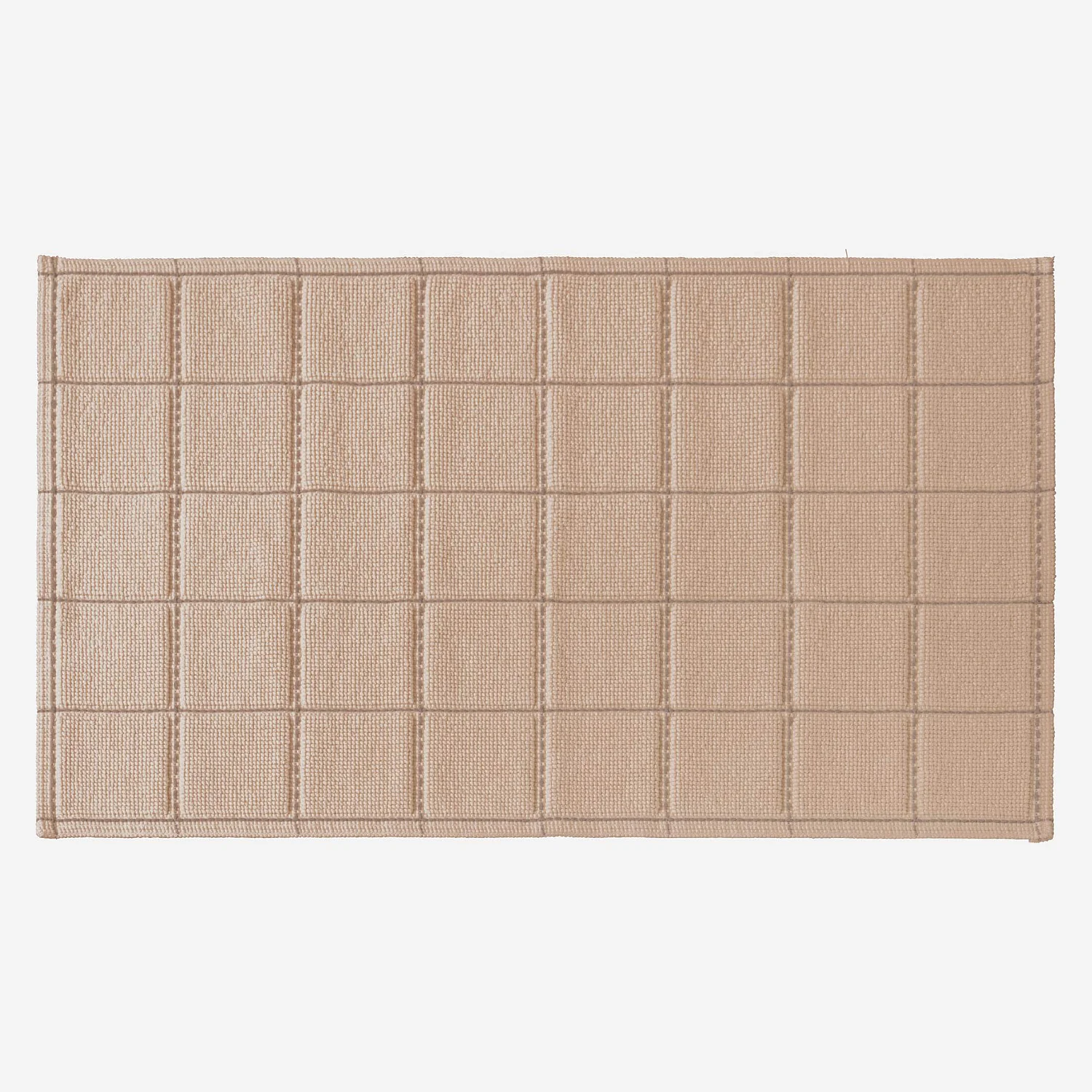 Tapis de bain en coton - 90 x 60 cm - Beige - 1