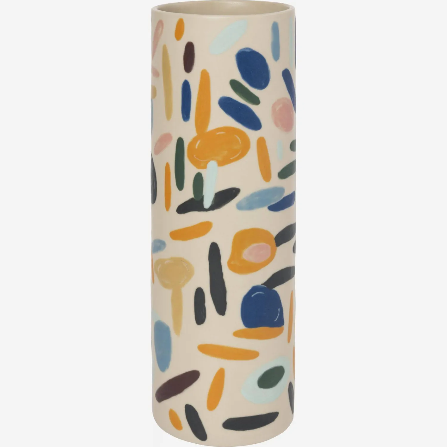 Vase en grès – 30 cm – Motif multicolore by Floriane Jacques