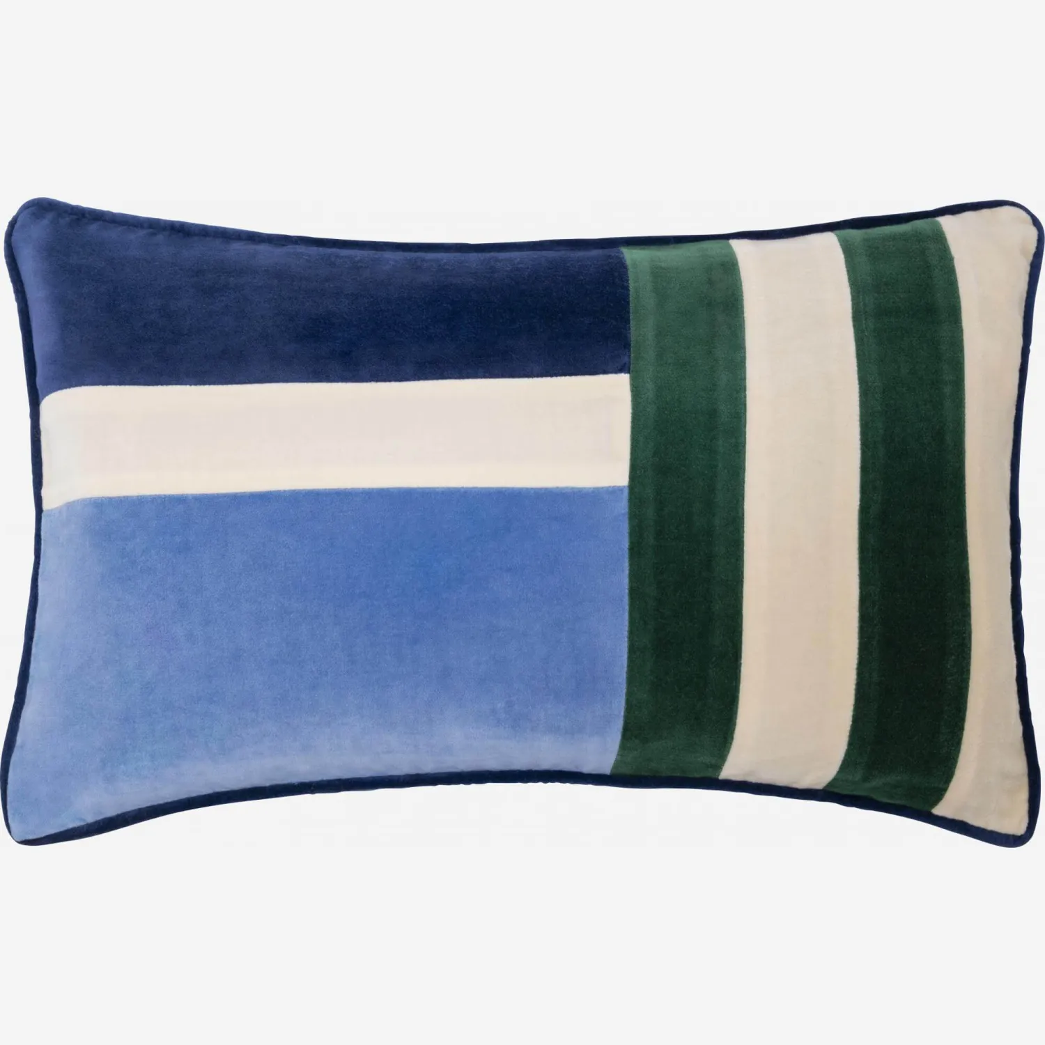 Coussin en velours - 30 x 50 cm - Bleu