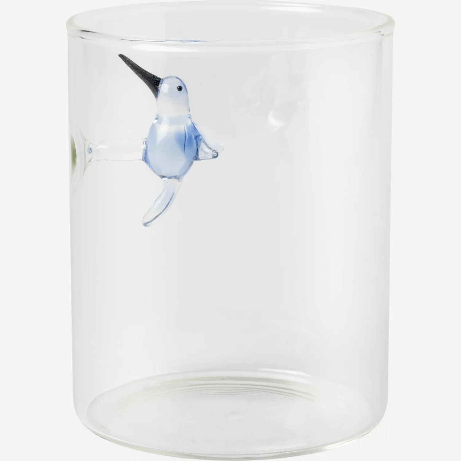 Vaso de vidrio con pájaro - Transparente
