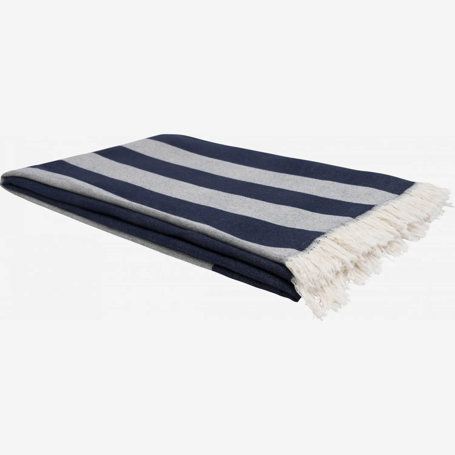 Plaid en coton - 130 x 170 cm - Bleu