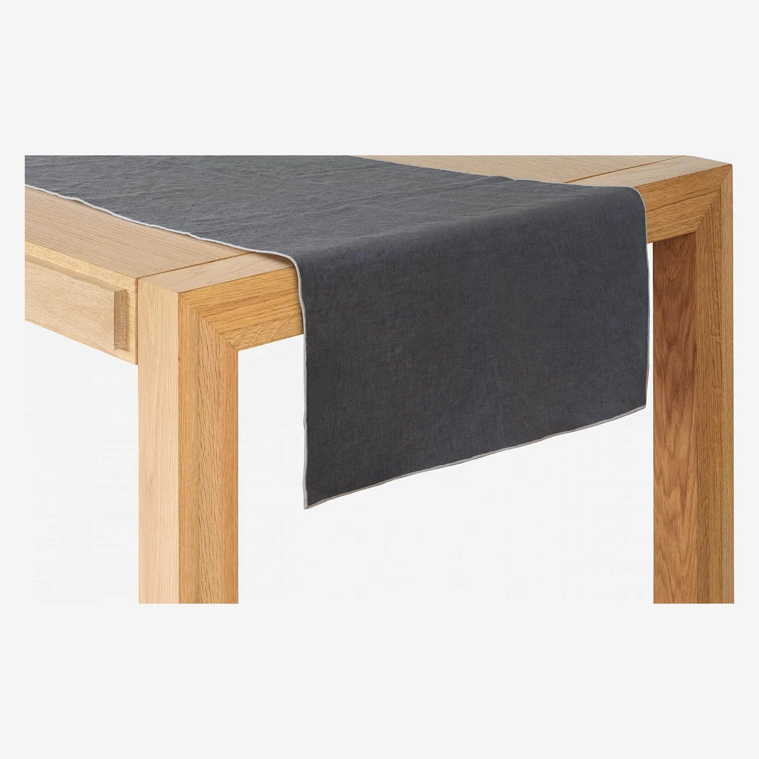 Caminho de mesa em linho - 40 x 150 cm - Cinzento antracite - 3