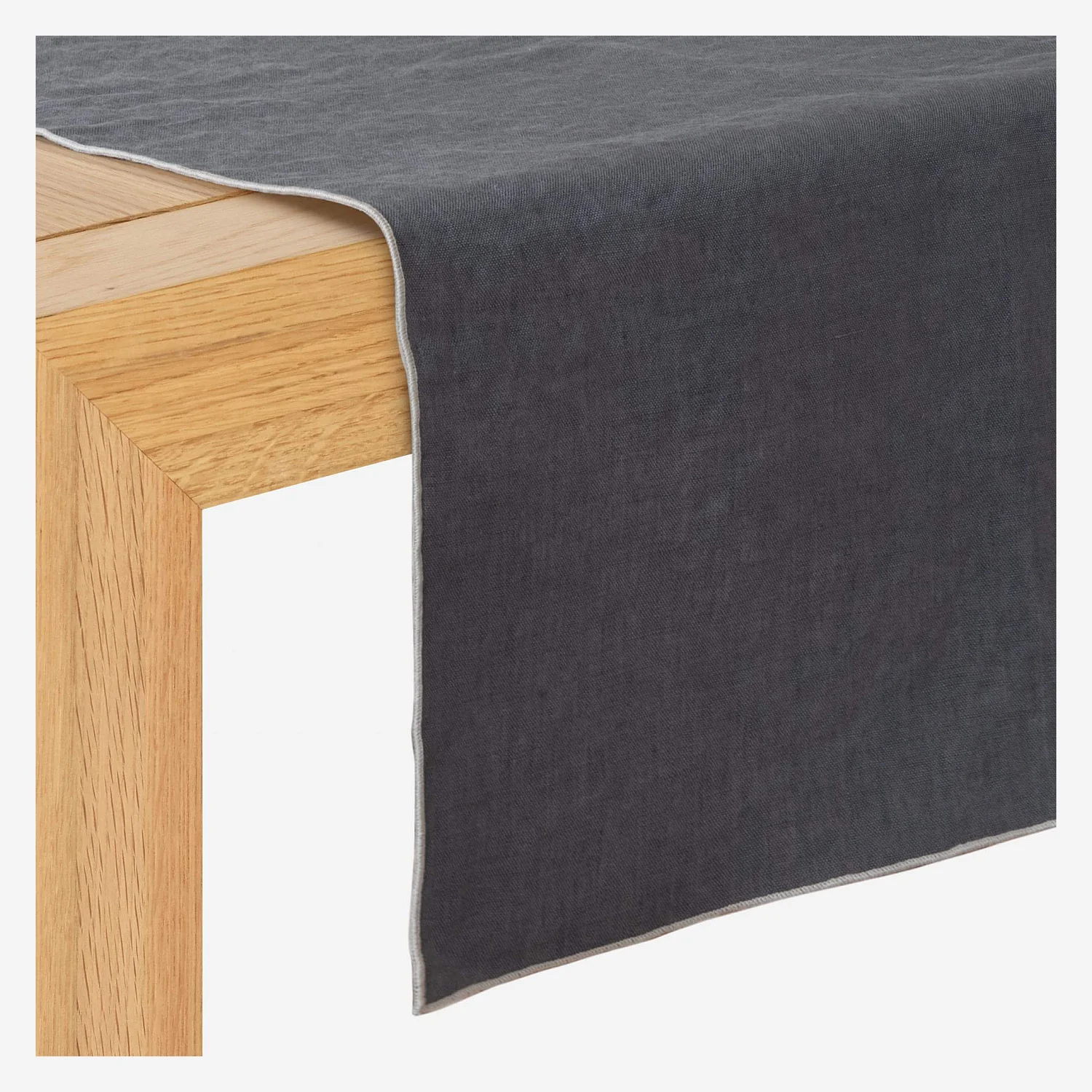 Caminho de mesa em linho - 40 x 150 cm - Cinzento antracite - 2