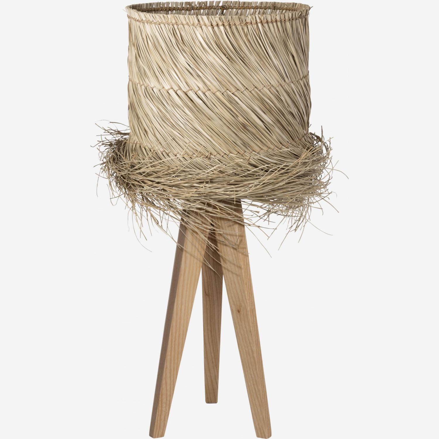 Abat-jour en mendong - 30 x 35 cm - Naturel