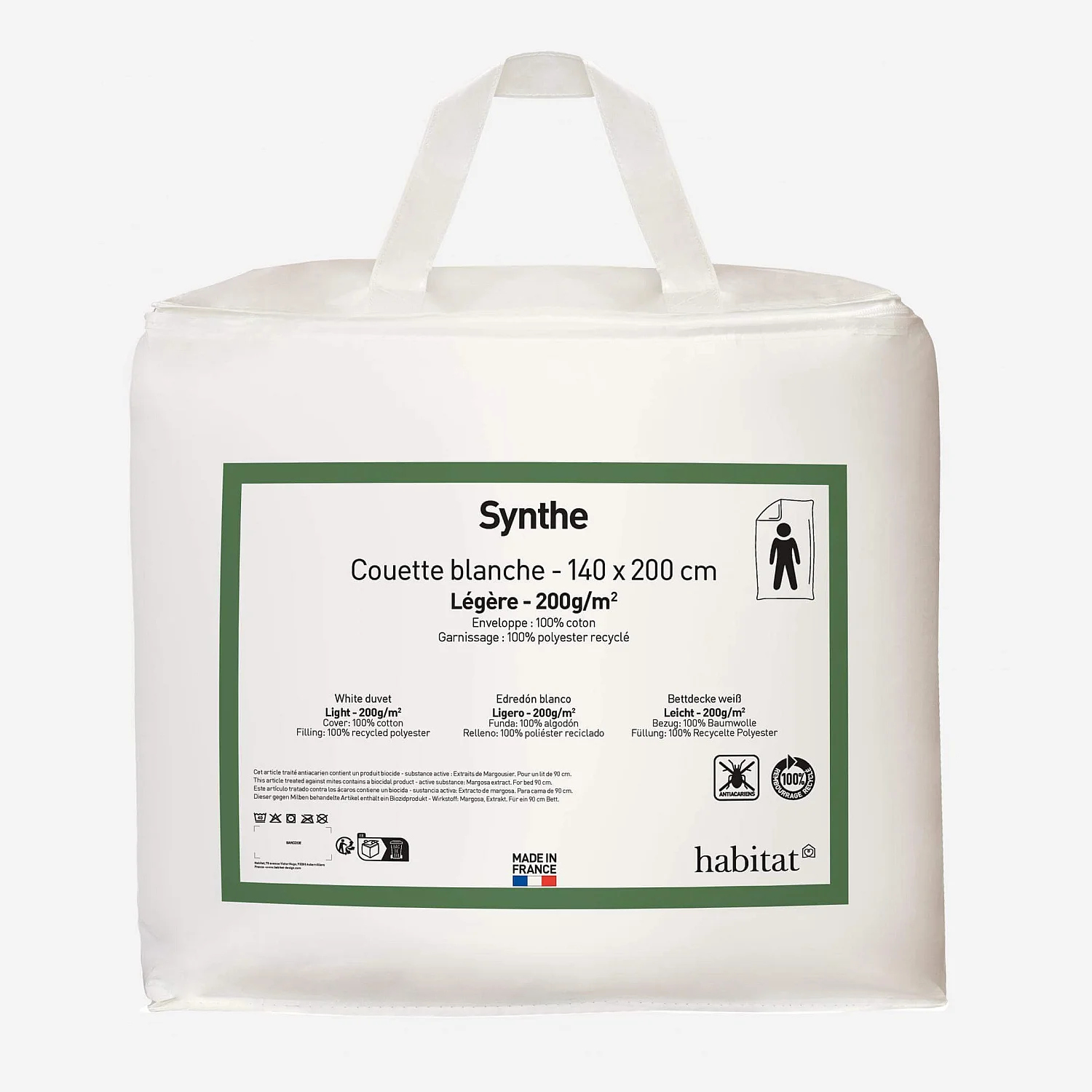 Couette légère en synthétique  - 200 gr/m² - 140 x 200 cm - 3
